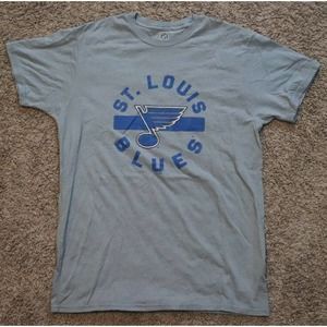 NHL St. Louis Blues Print Logo Grey Crew Neck Short Sleeve T-shirt Size M